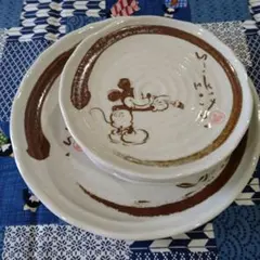 ディズニー　ミッキーマウス　三郷陶器　盛皿セット