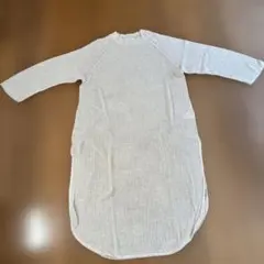 JEANASISベージュ 透かし編み 長袖ワンピース