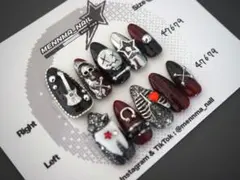 #02☆パンク系ネイルチップ オリジナルネイルパーツ ／おまけ付き