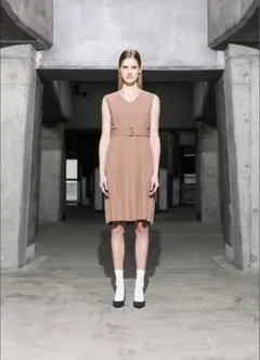 タートルネック ひざ丈ワンピース