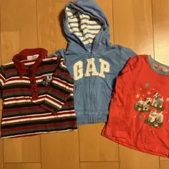 GAP パーカー70　BEBE長袖80 キャス　ロンT 3点セット