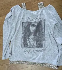 グレー レオパード柄 長袖トップス L