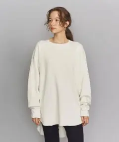 アメリカーナAmericanaサーマルバックヘンリーネックプルオーバー ホワイト