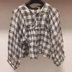 【限定セール】アナザーエディション　ふんわりチェックブラウスのサムネイル
