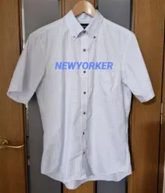 NEWYORKERメンズチェック柄 半袖シャツ Lサイズ『中古品』
