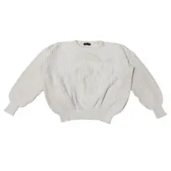 【American Apparel】 リブ編みセーター 白 Mサイズのサムネイル
