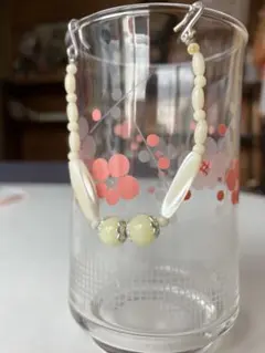 【匿名配送】昭和 レトロ 羽織紐 羽織チェーン アンティークビーズ 白