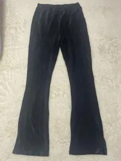 西松屋 女の子 コーデュロイ フレアパンツ 黒 150 キッズ 裾スリット