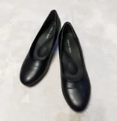 アシックス Lady worker ブラックパンプス 25cm ヒール