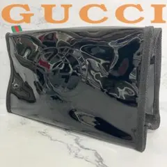 B873【希少】GUCCI Guilty★エナメル ポーチ クラッチバッグ 黒