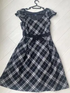 バーバリーブルーレーベル チェック ワンピ リボン付