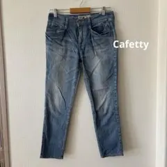 Cafetty デニムパンツ ブルー　アンクル丈　　　　低身長のサムネイル