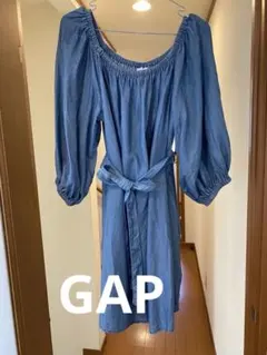 GAP パフスリーブ　デニムワンピース