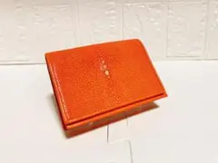 ★値下げ継続中★【新品・高級品】ガルーシャ名刺入れ　ポリッシュ　オレンジのサムネイル