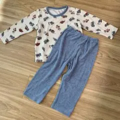 トラック恐竜　長袖長ズボンパジャマ上下セットパイル地95cm