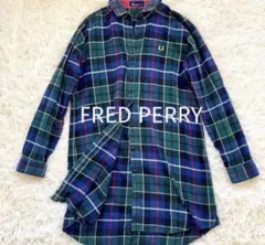 【FRED PERRY】チェック柄 ネルシャツ パープル　グリーン　ユニセックスのサムネイル