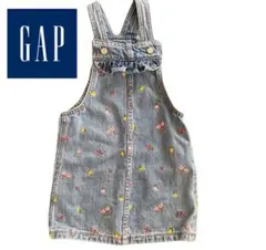 【新品ダグ付き】GAP デニム ジャンパースカート 105cm フリル　女の子