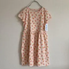 【新品】カーターズ オレンジ柄ワンピース 131-136cm