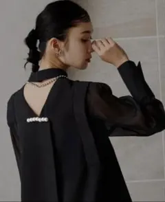 ルイルエヴティック　ワンピース　パール　ブラック　大きいサイズ