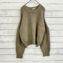 GU✨【L】トップス ニット 長袖 リブ編み オーバーサイズ ベージュ
