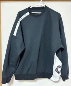 CRONOS クルーネックトレーナー 黒x白