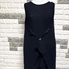 美品【BLACK MALAIKA】ノースリーブ ロングワンピースF黒インド製のサムネイル