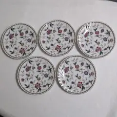 「Natural Scene」 花柄陶磁器プレート5枚セット 日本製
