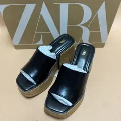 zara コルク調ウェッジソールサンダルのサムネイル