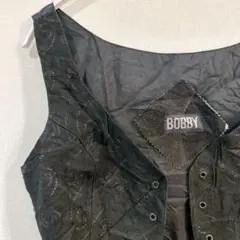 希少✨BOBBY 【M】ブラック　刺繍　ベスト 古着　ヴィンテージ