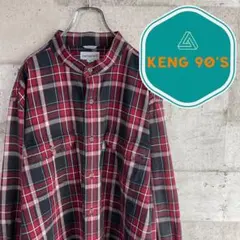 90's carhartt カーハート　ノーカラー　チェック柄シャツ　激レア