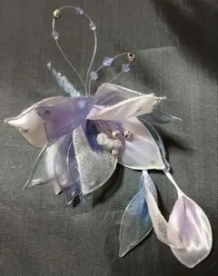 髪飾り薄紫 水色系