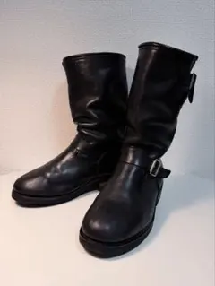 【27cm】1990s〜 ブラック エンジニアブーツ オールソール済みのサムネイル