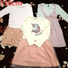 長袖ワンピース　薄手　ユニコーン　花柄