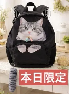 【本日限定:１点物】サバ白猫リュック　再販未定　猫とお散歩