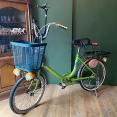 昭和レトロ　自転車　子供乗せ椅子　青時代アクセサリー　　ディスプレイに 昭和レトロ 自転車 子供乗せ椅子 青時代アクセサリー