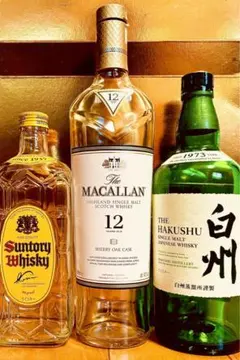The Macallan12年 ダブルカスク 白州　ロンサカバ23　他　空瓶④本
