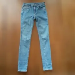 GU　スキニージーンズ　ウエスト61　ブルー