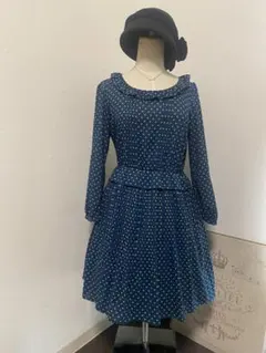 earth music&ecologyドット柄長袖ワンピース