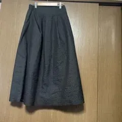 スクロールブラック フレアロングスカート Mサイズ