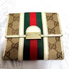 GUCCI GGキャンバス シェリーライン 二つ折り財布のサムネイル