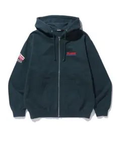 XLARGE ダークグリーン ジップアップパーカー