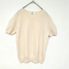 UNIQLO 半袖ニットセーター カシミヤ100% M アイボリー