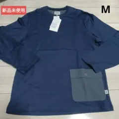 [新品]TAKEO KIKUCHI 長袖カットソー 紺 クルーネック M