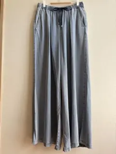 ayane テンセルデニム タックワイドパンツ ブリーチ ライトブルー　38