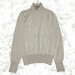エムプルミエ　ニット　長袖　シンプル　シルク混　レイヤード　シンプル