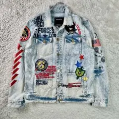 希少✨デザイン◎ REASON パッチデザイン デニムジャケット Lサイズ