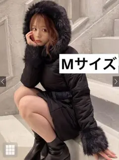 GRL グレイル ベルト付きファーダウンコート レディース アウター 冬服 黒