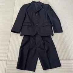 卒園 入学 男児 ブラック ストライプ スーツ ハーフパンツ セットアップ
