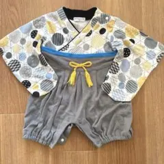 幾何学模様 ベビー袴ロンパース 70