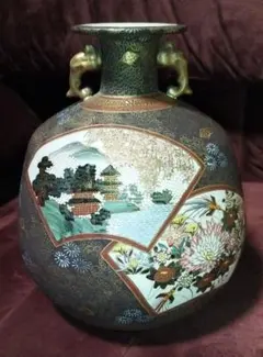 【極美品】九谷焼 玉竜作 特大10号 花瓶 色絵山水図 完全手描き 極美品】九谷焼 玉竜作 特大10号 花瓶 色絵山水図 完全手描き - メルカリ